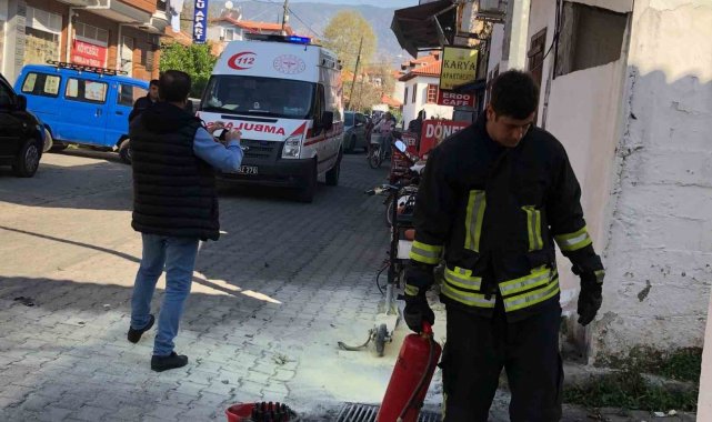 Köyceğiz'de alev alan akü bir kişiyi yaraladı