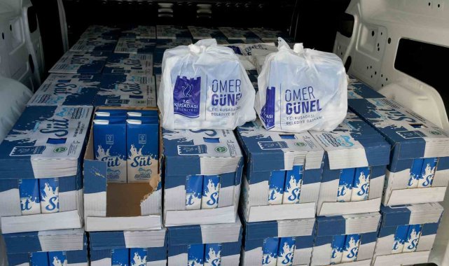 Kuşadası Belediyesi süt dağıtımına başladı