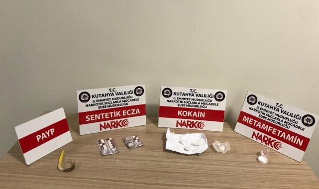 Kütahya'da üzerinde uyuşturucu bulunan şüpheli tutuklandı