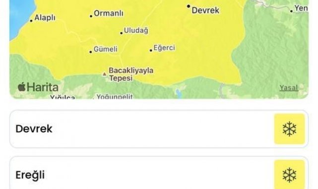 Meteorolojiden Zonguldak için sarı uyarı