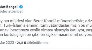 MHP Genel Başkanı Bahçeli'den, 'Berat Kandili' mesajı