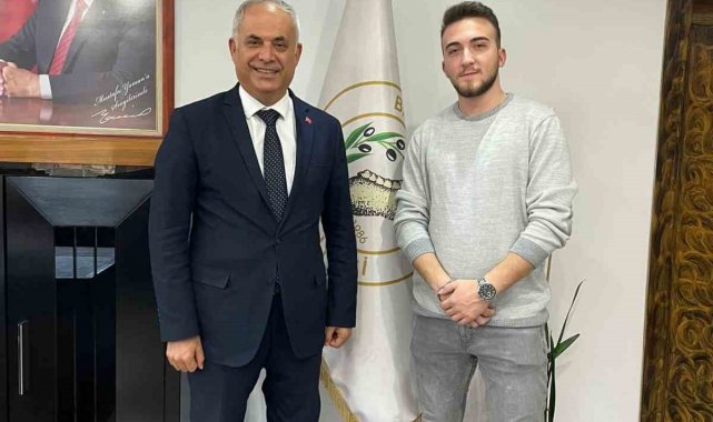 Milli halterciden Başkan Yaman'a ziyaret