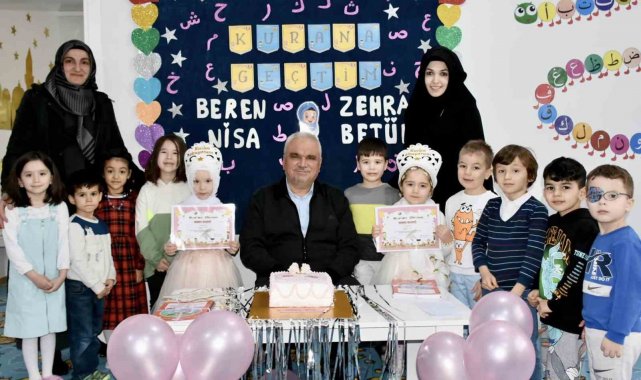 Minikler Kur'an-ı Kerim'e geçmenin sevincini yaşadı
