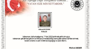 MSB: Silah kazası sonucu 1 asker şehit oldu