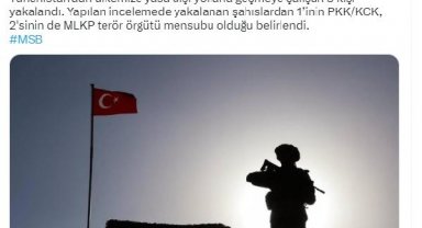 MSB: Yunanistan'dan Türkiye'ye sızmaya çalışan 3'ü terör örgütü üyesi 5 kişi yakalandı