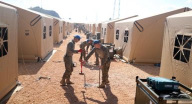 NATO'nun Hatay'daki çadır kentinin inşaatı devam ediyor