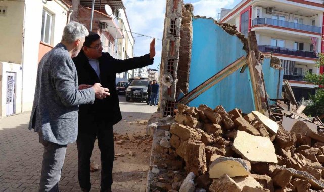 Nazilli'de metruk binaların yıkımına devam ediliyor
