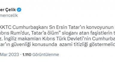 Ömer Çelik: Ersin Tatar'ın konvoyunun önünü keserek slogan atan faşistlerin tavrını lanetliyoruz