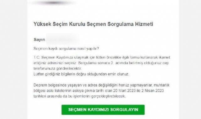 "Seçmen kaydınızı sorgulayın" tuzağı