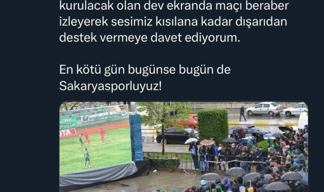 Sakaryaspor Kulüp Başkanı Genç'ten taraftara davet
