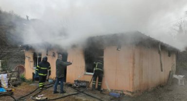 Samsun'da cami lojmanında yangın