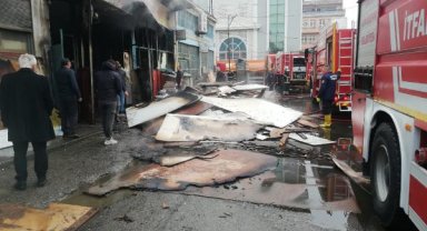 Samsun'da mobilya imalathanesinde yangın