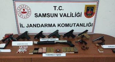 Samsun'da suikast tabancası, mühimmat ve uyuşturucu ele geçirildi: 1 gözaltı