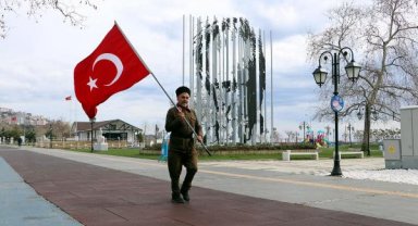 Şehitler için İstanbul'dan Çanakkale'ye yürüyen gazi torunu Tekirdağ'da