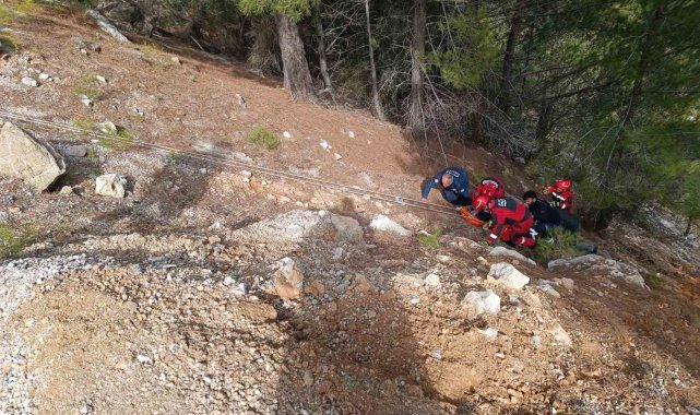 Seydikemer'de kamyonet uçuruma uçtu: 1 yaralı
