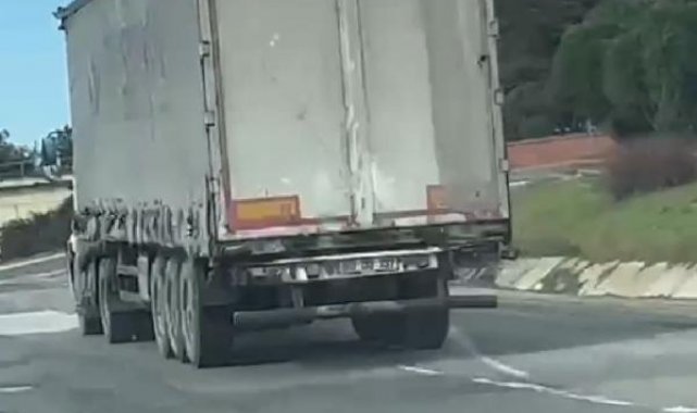 Silivri'de TIR'ın tehlikeli yolculuğu