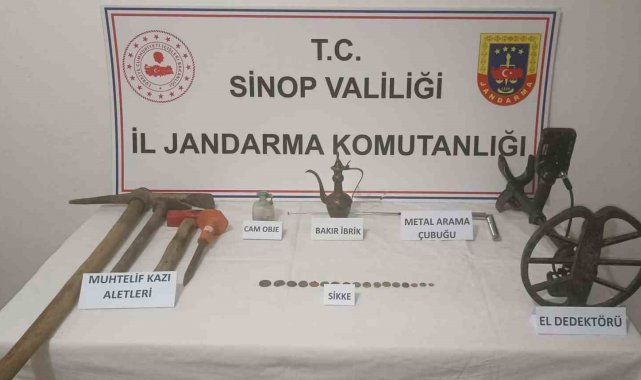 Sinop'ta kaçak kazı operasyonunda 1 gözaltı