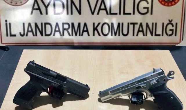 Şüphe üzerine durdurulan araçtan tabanca çıktı