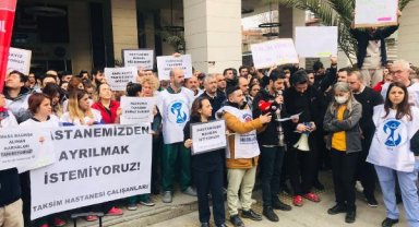 Taksim Eğitim ve Araştırma Hastanesi'nde Cerrahpaşa protestosu