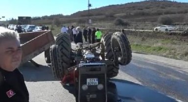 Tanker, traktöre çarptı: 1 ağır yaralı - Yeniden