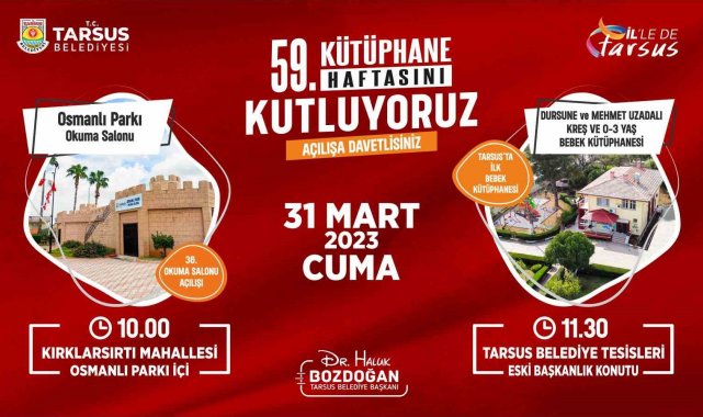 Tarsus Belediyesinden kreş, okuma salonu ve kütüphane