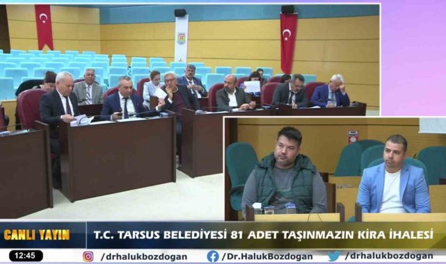 Tarsus Belediyesinin 81 iş yeri ihalesi canlı yayınlandı