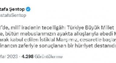 TBMM Başkanı Şentop'tan, 'İstiklal Marşı ve Mehmet Akif Ersoy' paylaşımı