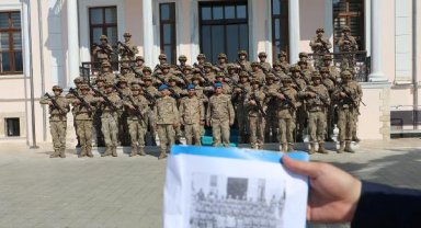 Tekirdağ'da askerlerin tarihi fotoğrafı yeniden canlandırıldı