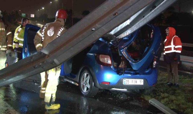TEM Otoyolu'nda otomobil bariyere girdi: 1 ölü