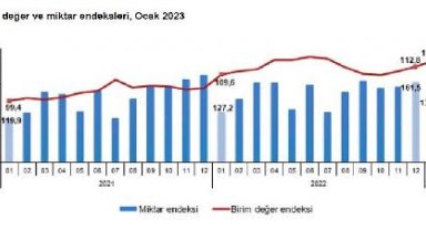 TÜİK: Dış ticaret haddi ocakta arttı