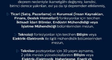 Türk Telekom'dan deprem bölgesinde istihdam önceliği