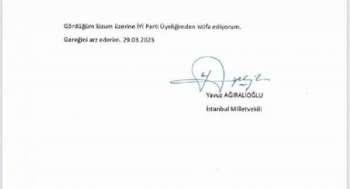 Yavuz Ağıralioğlu, İYİ Parti'den istifa etti