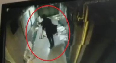 Ağır hasarlı binadan su saati hırsızlığı kamerada