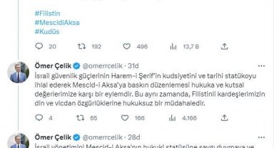 AK Parti'li Çelik: Mescid-i Aksa'ya yapılan saygısızlığı kınıyoruz