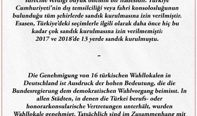 Almanya Büyükelçiliği'nden 'seçim sandığı' açıklaması
