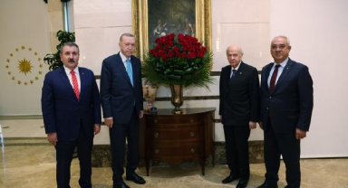 Bahçeli, Destici ve Aksakal'dan Erdoğan'a 'geçmiş olsun' ziyareti
