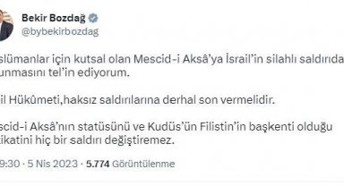 Bakan Bozdağ: İsrail'in, Mescid-i Aksa'ya silahlı saldırısını telin ediyorum