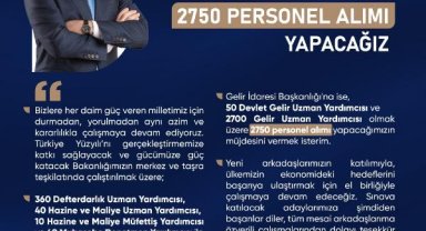 Bakan Nebati: 3 bin 220 personel alımı yapacağız