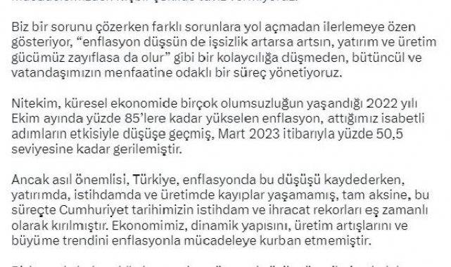 Bakan Nebati: Enflasyonu tedrici ve kalıcı şekilde indireceğiz