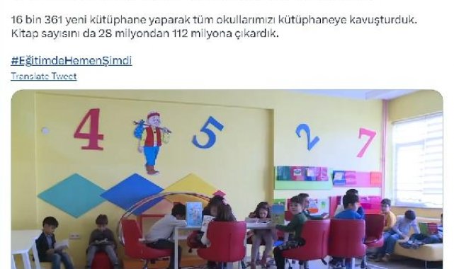 Bakan Özer: Tüm okullarımızı kütüphaneye kavuşturduk