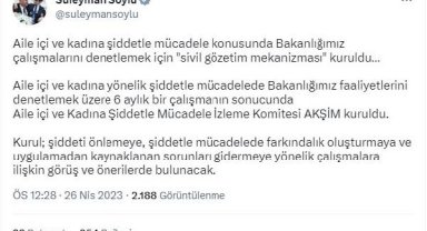 Bakan Soylu: Kadına şiddetle mücadelede 'sivil gözetim mekanizması' kuruldu