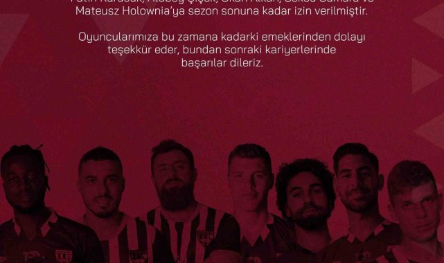 Bandırmaspor'da, 7 futbolcu kadro dışı