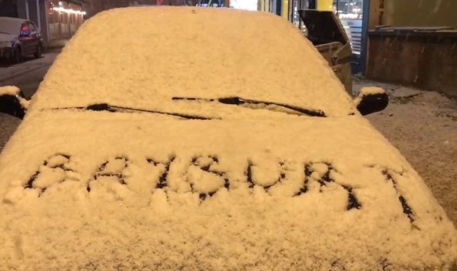 Bayburt'ta kar yağışı etkili oldu