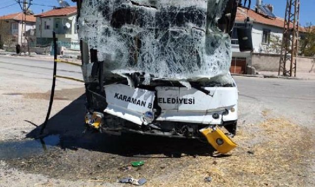 Belediye otobüsü ile kamyon çarpıştı: 7 yaralı