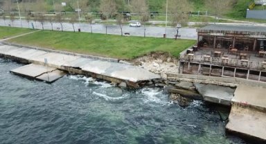 Beylikdüzü sahilinde çökmeler sonrası uyarı