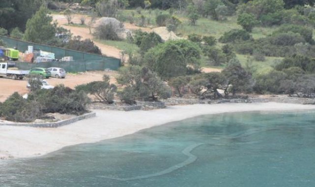 Bodrum'da sahile beyaz kum döken firmaya işlem