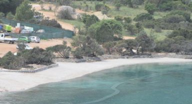 Bodrum'da sahile beyaz kum döken firmaya işlem