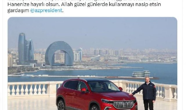 Cumhurbaşkanı Erdoğan: İlham Aliyev de Togg'unu teslim aldı