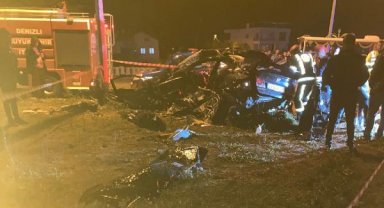 Denizli'de otomobil ile minibüs çarpıştı: 4 ölü, 3 yaralı