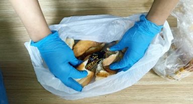 Dilencinin topladığı paralar ekmek arasından çıktı